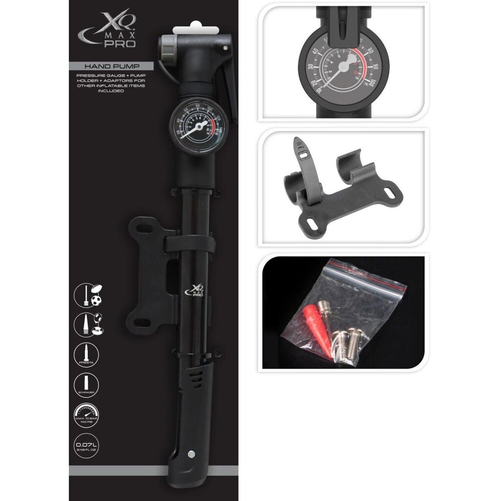 Dviračių pompa Xqmax Pro, juoda цена и информация | Pompos dviračiams | pigu.lt