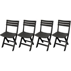Комплект из 4 стульев, черный цена и информация | Садовые стулья, кресла, пуфы | pigu.lt