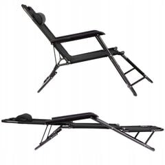 Lauko kėdė-gultas Fluxar home GL0012, juodas kaina ir informacija | Lauko kėdės, foteliai, pufai | pigu.lt