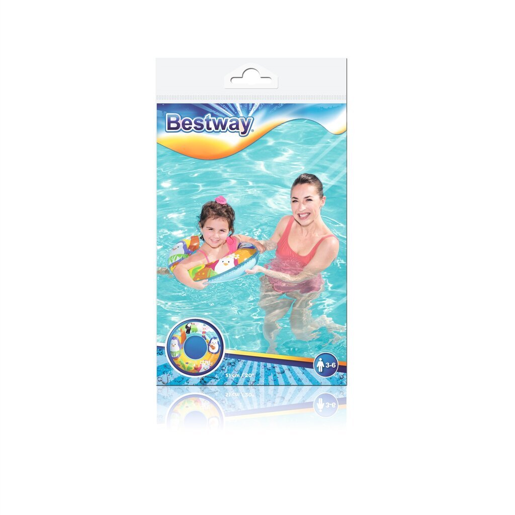 Plaukimo ratas Bestway, 51 cm, įvairių spalvų kaina ir informacija | Pripučiamos ir paplūdimio prekės | pigu.lt