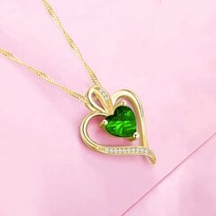 Ожерелье из зеленых сердец с кристаллами SIN40 569 цена и информация | Женское колье | pigu.lt