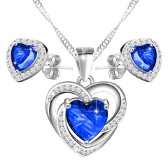 Комплект из ожерелья и серег "Хрустальные сердца SSS SIN40 277 + KSZ598 цена и информация | Наборы украшений | pigu.lt