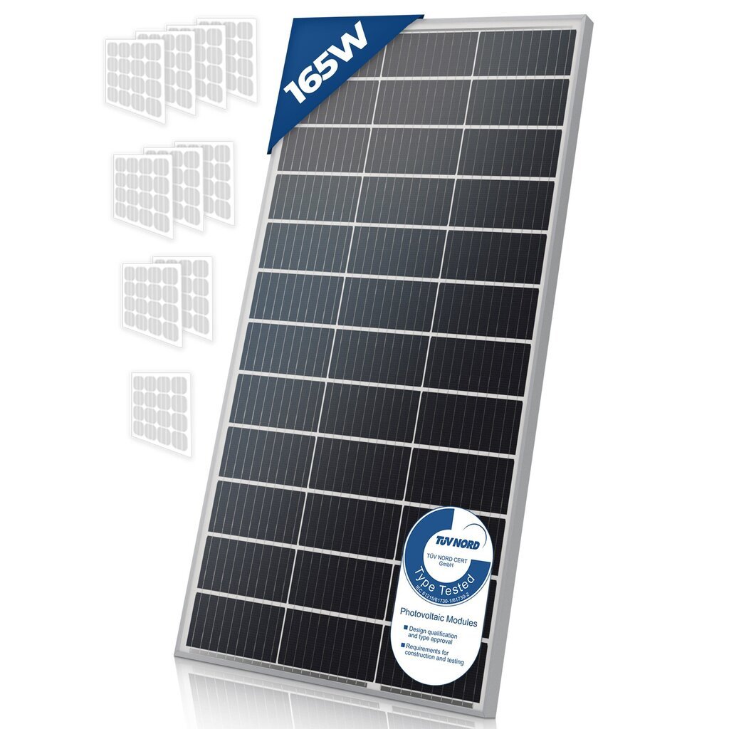 Atminties kristalo saulės baterija 165W kaina ir informacija | Komponentai saulės jėgainėms | pigu.lt