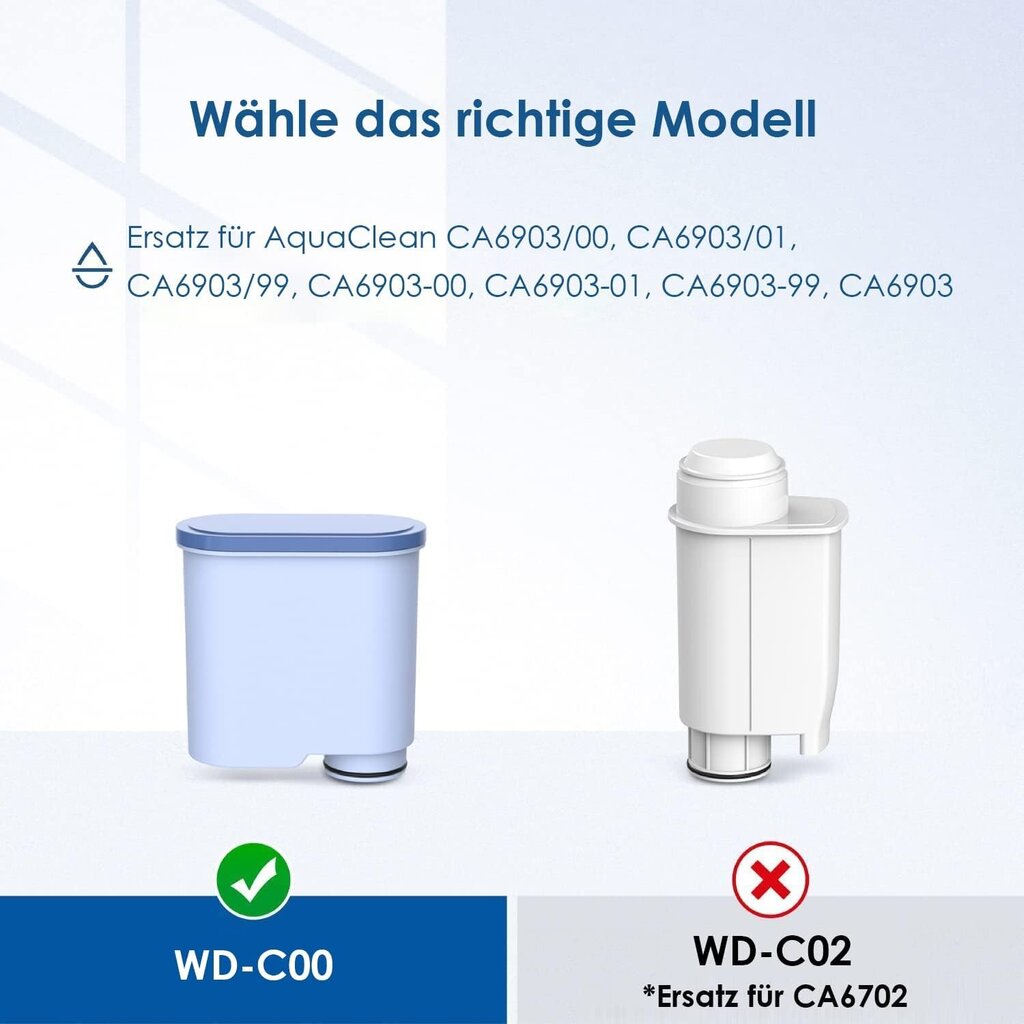 Waterdrop Philips AquaClean® CA6903, 10vnt. kaina ir informacija | Vandens filtrai | pigu.lt