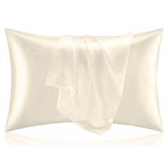 Mulberry šilko pagalvės užvalkalas su užtrauktuku, dramblio kaulo kaina ir informacija | Pagalvės | pigu.lt