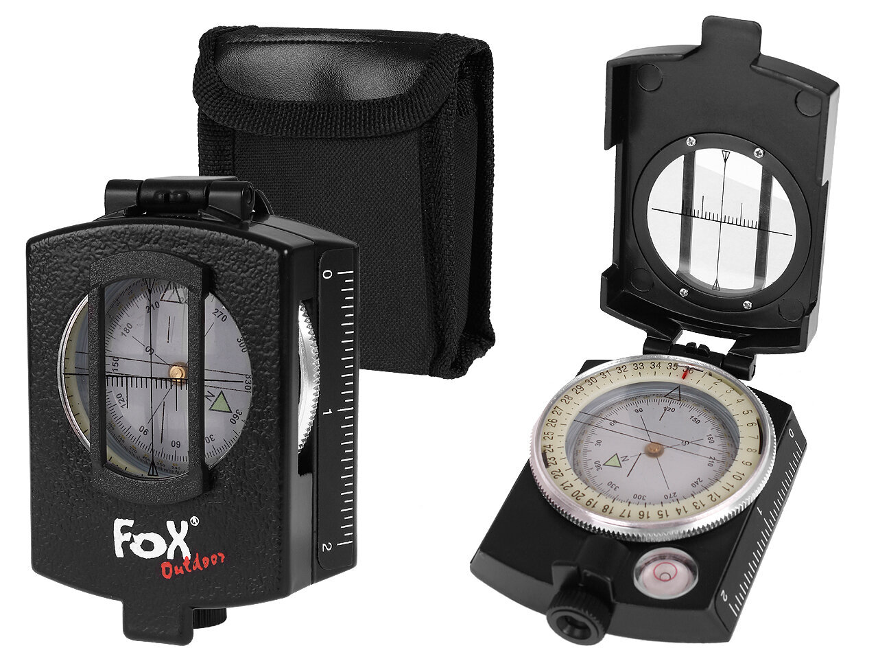 Kompasas Precision Fox Outdoor, juodas kaina ir informacija | Kompasai | pigu.lt