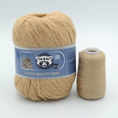 Siūlai Mink Yarn Coomamuu Cashmere, 50g+20g, smėlio spalvos kaina ir informacija | Mezgimui | pigu.lt