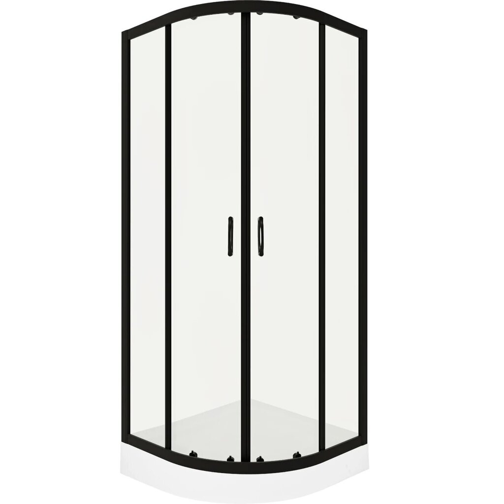Kama 80x80cm kvadratinis dušo stiklas juoda kaina ir informacija | Dušo durys ir sienelės | pigu.lt