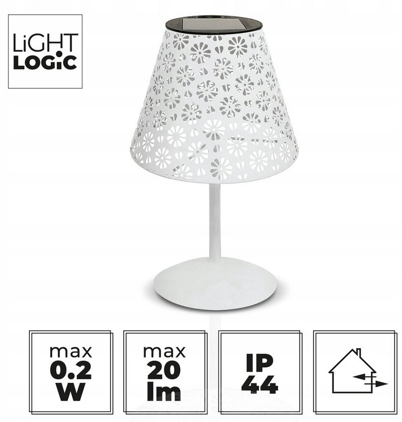 LIGHTLOGIC saulės lempa, balta, 28 cm, 1 vnt. kaina ir informacija | Lauko šviestuvai | pigu.lt