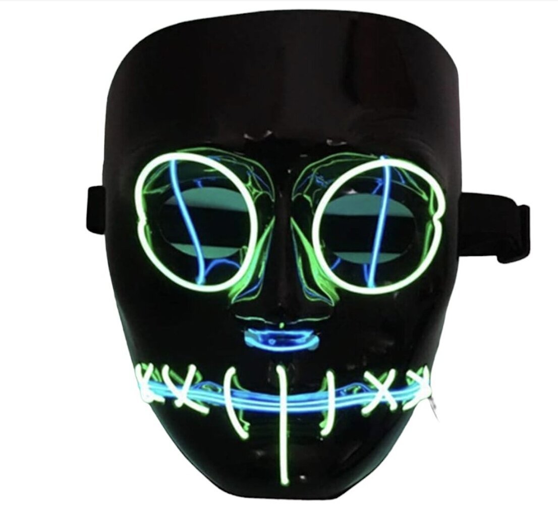LED kaukė Sothsky, juoda цена и информация | Karnavaliniai kostiumai | pigu.lt