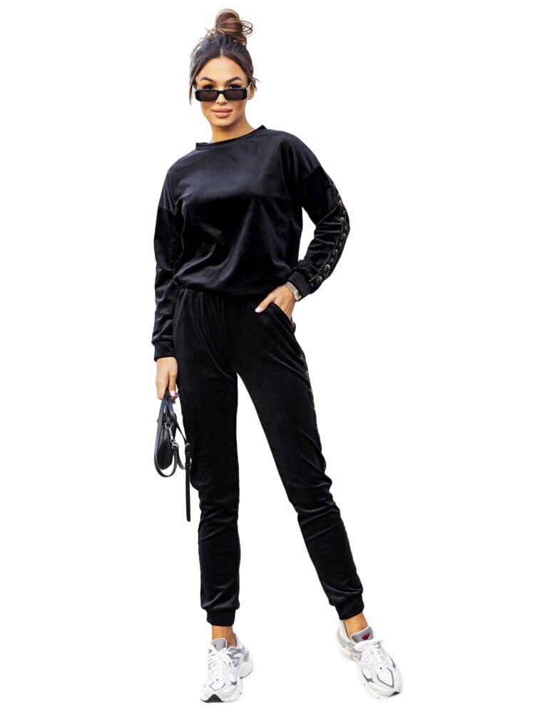 Sportinis kostiumas moterims, juodas kaina ir informacija | Sportinė apranga moterims | pigu.lt