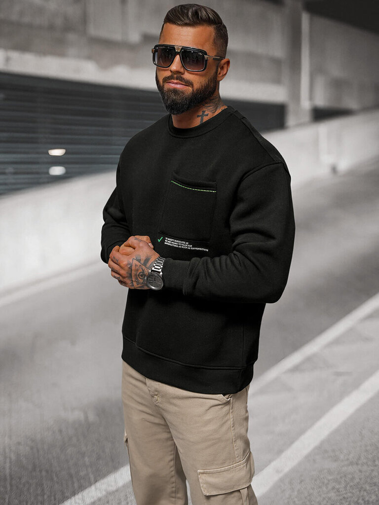 Vyriškas juodas džemperis Disc kaina ir informacija | Džemperiai vyrams | pigu.lt
