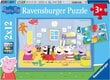Dėlionė Ravensburger Peppa Pig, 2x12 d. цена и информация | Dėlionės (puzzle) | pigu.lt