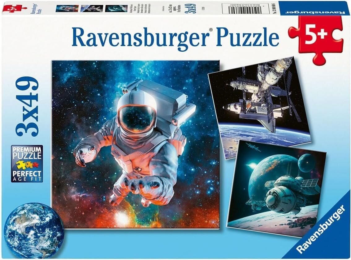 Dėlionė Ravensburger Outer Space, 3x49 d. kaina ir informacija | Dėlionės (puzzle) | pigu.lt