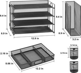 4-х уровневый настольный органайзер Restorgan, черный цена и информация | Канцелярские товары | pigu.lt