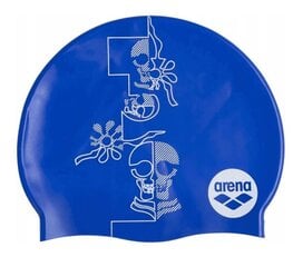 Plaukimo kepuraitė Arena Print, mėlyna kaina ir informacija | Plaukimo kepuraitės | pigu.lt