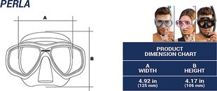 Nardymo kaukė Perla Mask, balta kaina ir informacija | Nardymo kaukės | pigu.lt