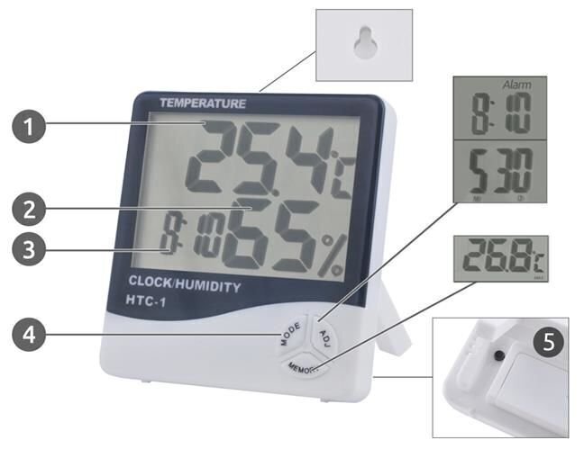 Orų stotelė Berimax STL2, su laikrodžio f-ja kaina ir informacija | Meteorologinės stotelės, termometrai | pigu.lt