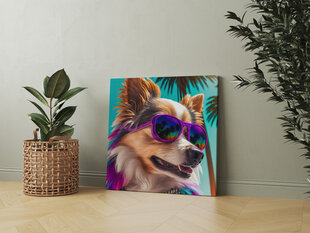 Весёлая собачка в стиле Майами 1 цена и информация | Репродукции, картины | pigu.lt