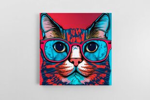 Поп-арт Кошка в очках 2 цена и информация | Репродукции, картины | pigu.lt