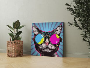 Поп-арт Кошка в очках 3 цена и информация | Репродукции, картины | pigu.lt