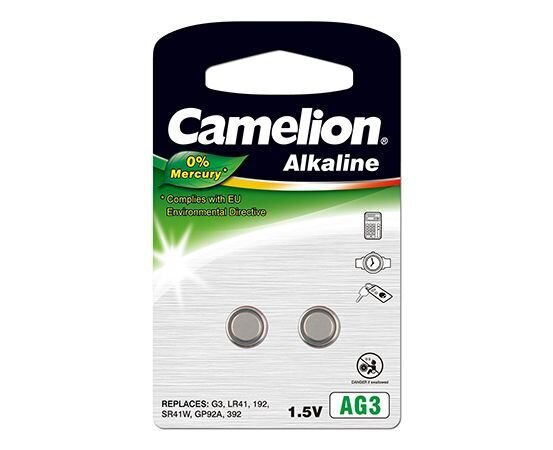 Camelion elemantai Alkaline Button celles 1.5 V, LR41/AG3/LR736/392, 2 vnt. цена и информация | Elementai | pigu.lt