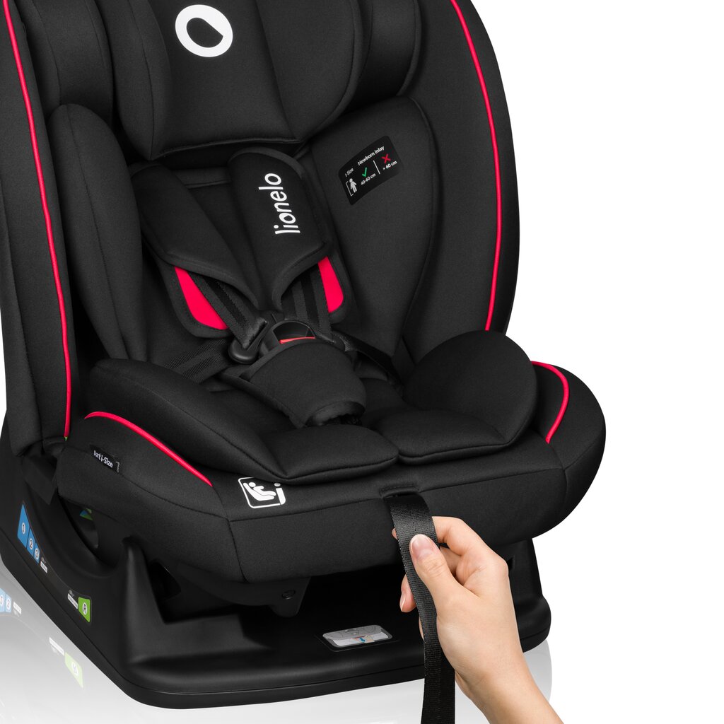 Automobilinė kėdutė Lionelo Aart I-size, 0 -36 kg, Black Carbon Red kaina ir informacija | Autokėdutės | pigu.lt