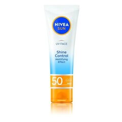 Крем для лица от солнца Nivea Uv Shine Control Face, 50 мл цена и информация | Кремы от загара | pigu.lt