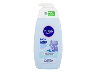 Kūno prausiklis vaikams Nivea Baby Body Wash Mild Bath, 450 ml цена и информация | Масла, гели для душа | pigu.lt