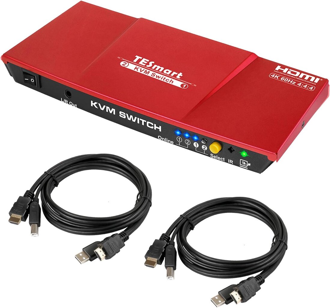 TESmart HDMI KVM jungiklis цена и информация | Maršrutizatoriai (routeriai) | pigu.lt