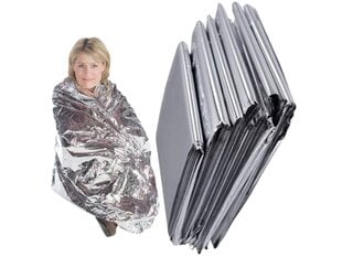 Gelbėjimo nuo šalčio antklodė iš folijos, 130x210 cm, pilka kaina ir informacija | Turistiniai čiužiniai ir kilimėliai | pigu.lt