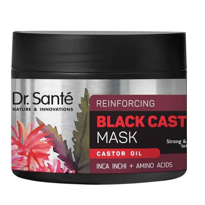 Plaukų kaukė Dr.Sante Black Cast Mask, 300 ml цена и информация | Priemonės plaukų stiprinimui | pigu.lt