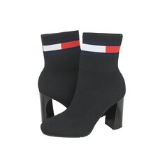 Tommy Jeans aukštakulniai aulinukai moterims Sock Helled Boot, juodi kaina ir informacija | Aulinukai, ilgaauliai batai moterims | pigu.lt