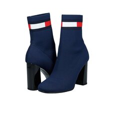 Tommy Jeans aukštakulniai aulinukai moterims Sock Helled, mėlyni цена и информация | Женские сапоги | pigu.lt