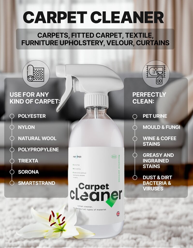 Nanoteqa kilimų valiklis Carpet Cleaner, 500 ml цена и информация | Valikliai | pigu.lt