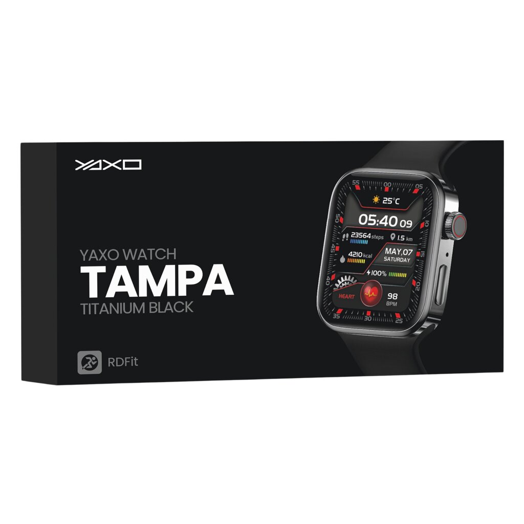 Yaxo Tampa Titanium Black kaina ir informacija | Išmanieji laikrodžiai (smartwatch) | pigu.lt