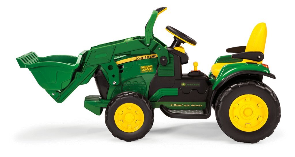 Vienvietis vaikiškas elektrinis traktorius Peg Perego John Deere Ground Loader, žalias/geltonas kaina ir informacija | Elektromobiliai vaikams | pigu.lt