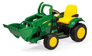 Vienvietis vaikiškas elektrinis traktorius Peg Perego John Deere Ground Loader, žalias/geltonas kaina ir informacija | Elektromobiliai vaikams | pigu.lt