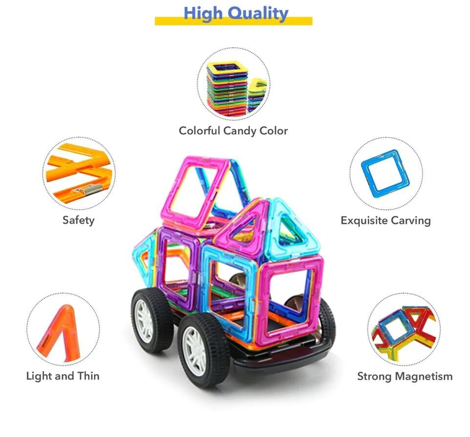 Magnetinis konstravimo rinkinys vaikams InnoGear цена и информация | Konstruktoriai ir kaladėlės | pigu.lt