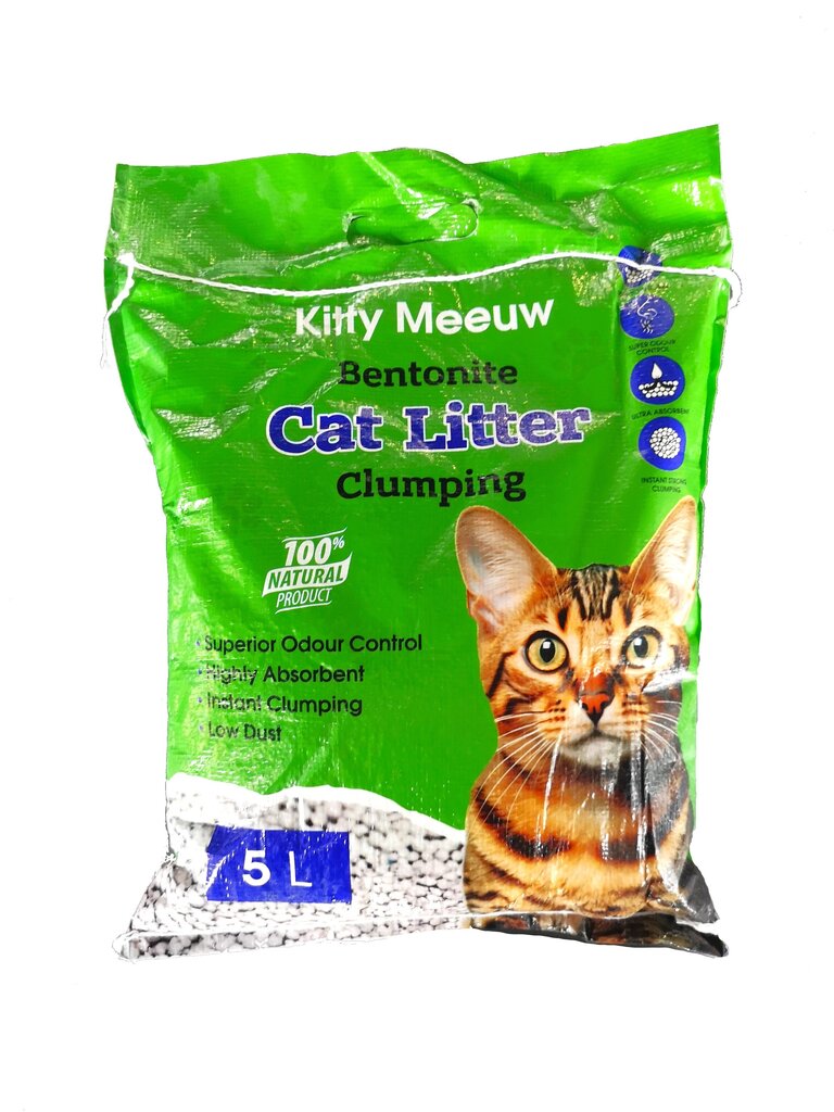 Bentonitinis kačių kraikas Kitty Meeuw, 5 l цена и информация | Kraikas katėms | pigu.lt