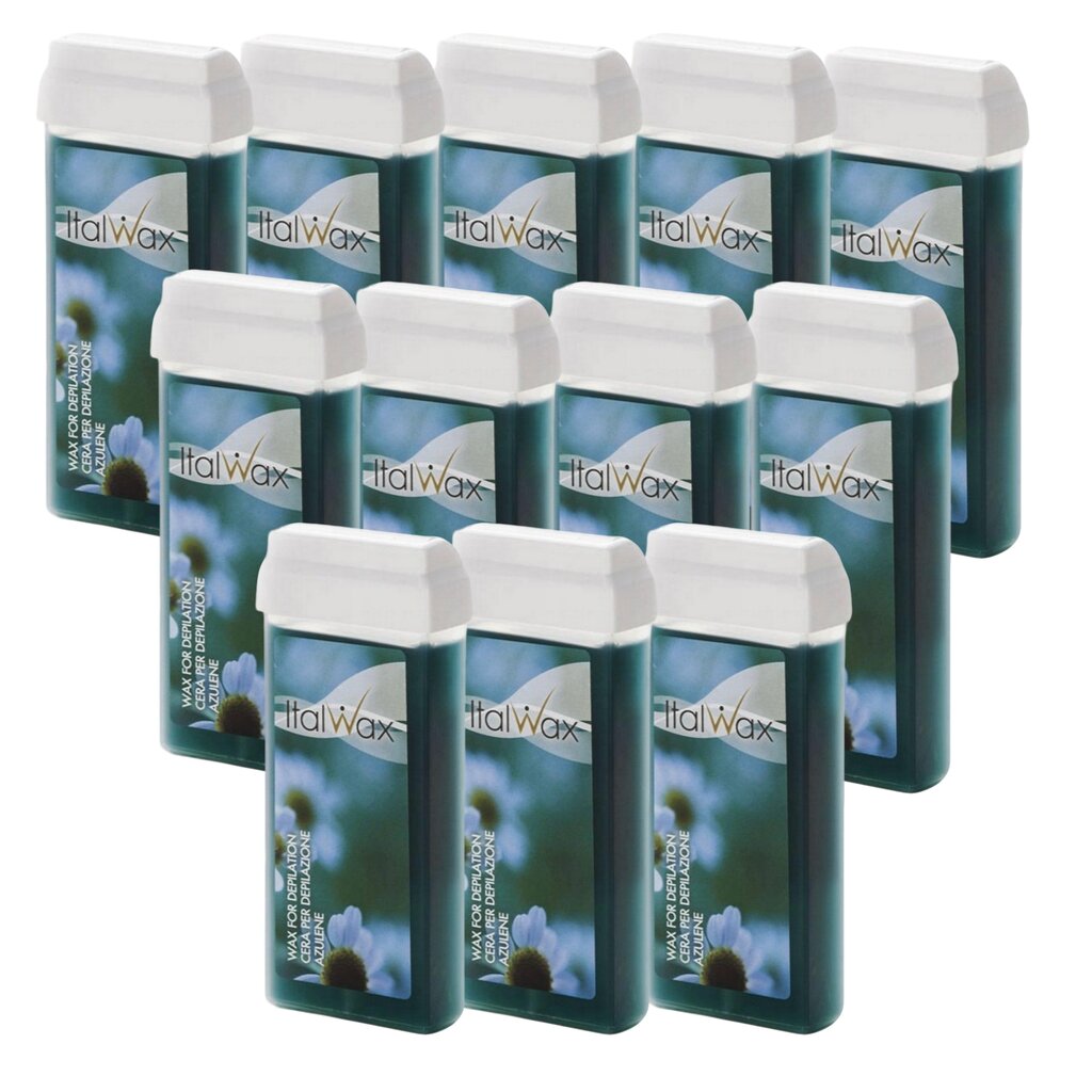 Vaško kasetė ItalWax Azulene, 12x100 ml kaina ir informacija | Depiliacijos priemonės | pigu.lt