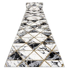 Бегун EMERALD эксклюзивный 1020 гламур, стильный Мрамор, треугольники черный / золото 70 cm цена и информация | Ковры | pigu.lt