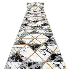 Бегун EMERALD эксклюзивный 1020 гламур, стильный Мрамор, треугольники бутылочно-зеленый / золото 70 cm цена и информация | Ковры | pigu.lt