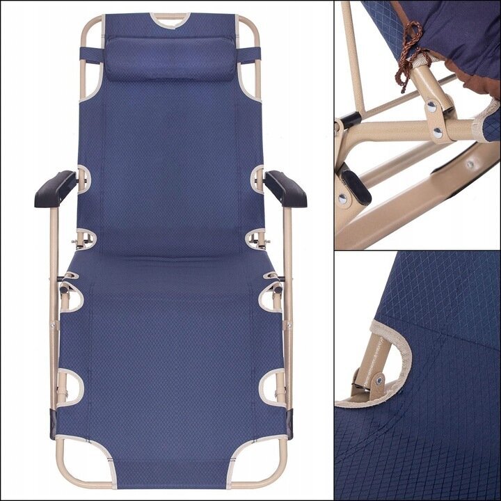 Lauko kėdė-gultas Fluxar home GL0038, mėlyna kaina ir informacija | Lauko kėdės, foteliai, pufai | pigu.lt