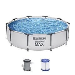 Комплект каркаса бассейна Bestway Steel Pro MAX 56408, 305x305x76 см, серый цена и информация | Бассейны | pigu.lt