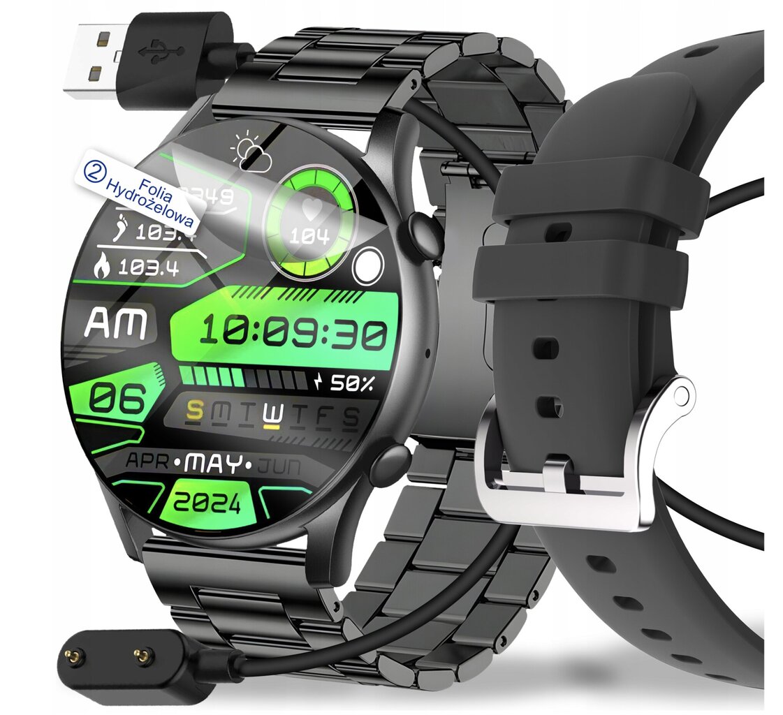Abrams XM3, black цена и информация | Išmanieji laikrodžiai (smartwatch) | pigu.lt