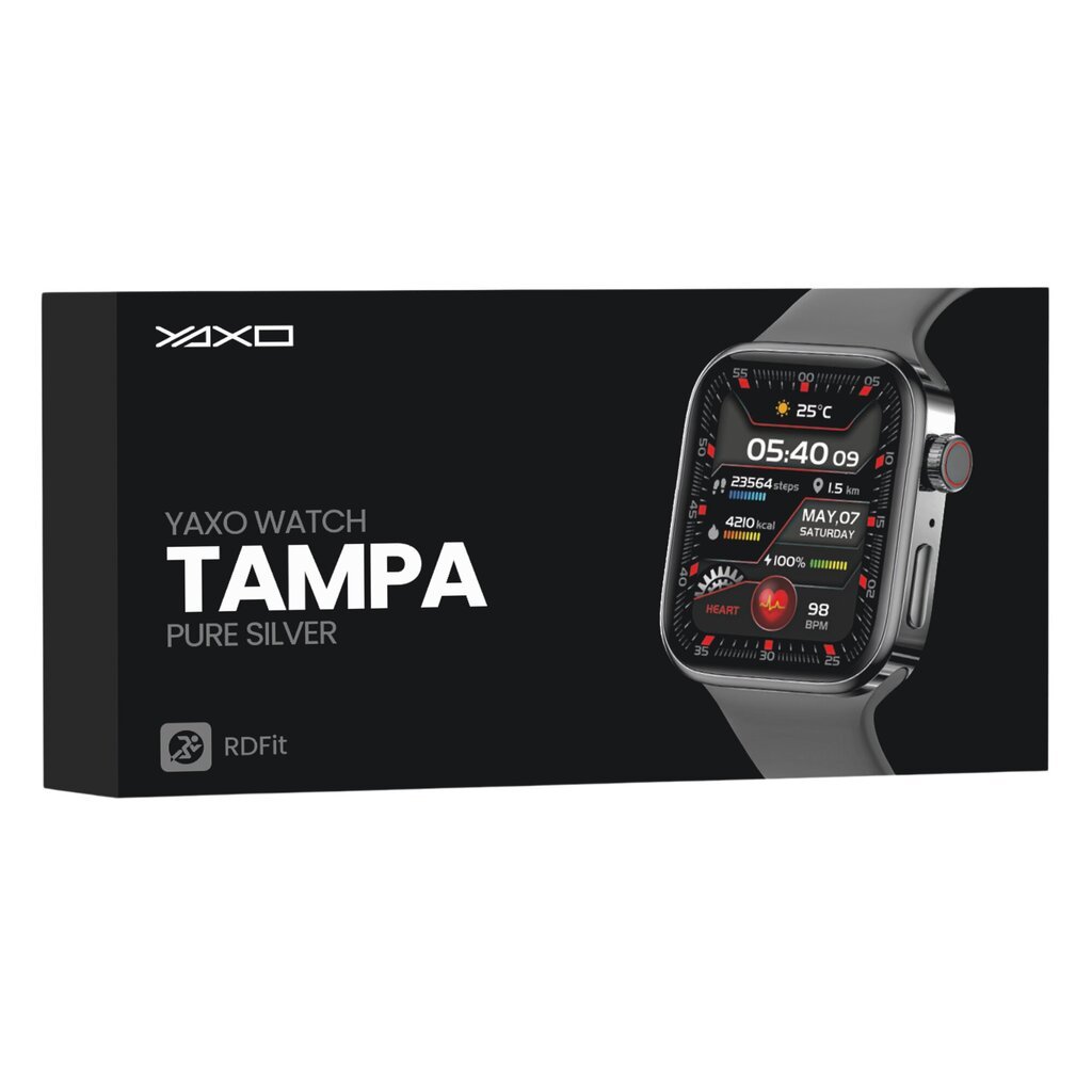 Yaxo Tampa Pure Silver цена и информация | Išmanieji laikrodžiai (smartwatch) | pigu.lt