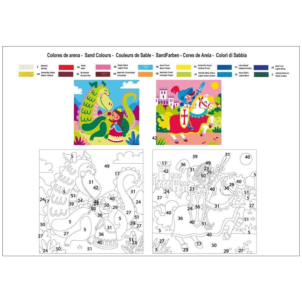 Rinkinys smėlio tapybai Arenart, Šventas Jurgis ir drakonas SP-185, 30x30 cm kaina ir informacija | Piešimo, tapybos, lipdymo reikmenys | pigu.lt