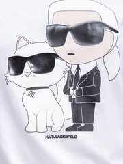 Футболка Karl Lagerfeld Ikonik Rhinestone Karl & Choupette White 230W1772 563760004, белый цена и информация | Женские футболки | pigu.lt