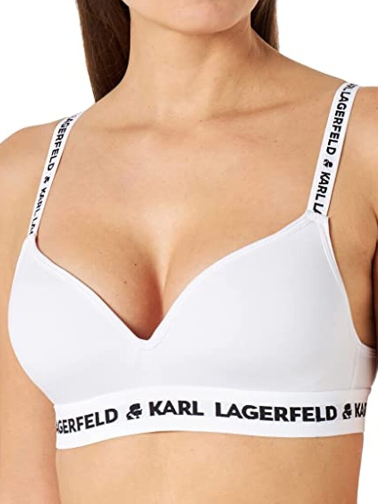 Karl Lagerfeld liemenėlė moterims Logo Padded 545010048, balta цена и информация | Liemenėlės | pigu.lt